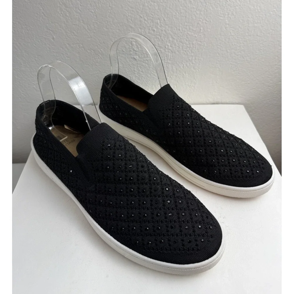 White Mountain Upbringing Womens Black Bling Slip On Sneaker 11 Comfort Shoe Y2K